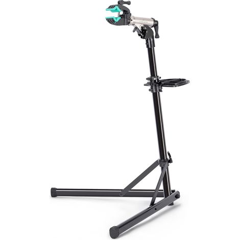 Support de réparation vélo jusqu'à 50kg, pliable en aluminium pour E-Bike. Rotatif 360°, réglable en hauteur, stable pour VTT et route (Argent) (1/5)