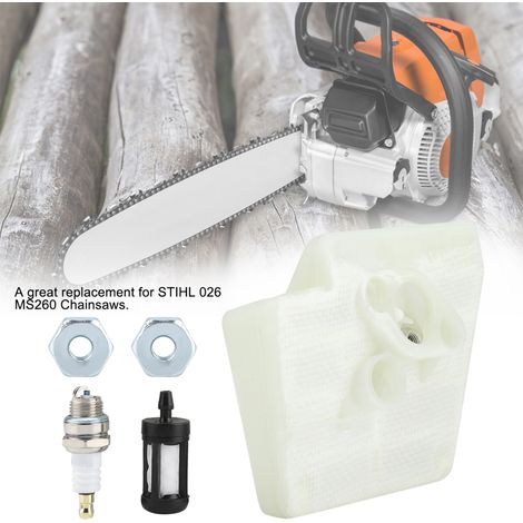 Luftfilter-, Zündkerzen-, Schienenmuttern- und Kraftstofffilter-Set für STIHL 026 MS260 Kettensäge (1/5)