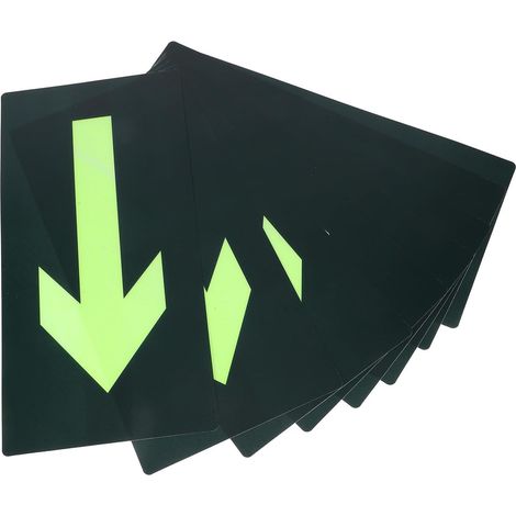 Lot de 8 Autocollants Pvc Flèches D'évacuation Incendie Phosphorescentes et Étanches pour Supermarchés et Espaces Publics (1/5)