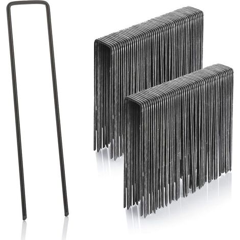 Verpackung mit 100 Stahlbefestigungspfählen, 2,9 mm, 150 mm lang, 25 mm breit, Stahlbefestigungspfähle, Verankerungspfähle, Bodenpfähle, Gartenpfähle.