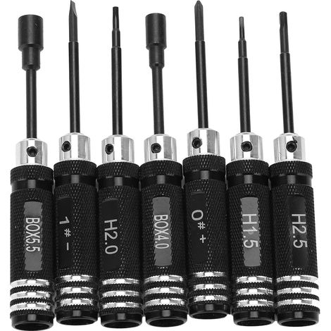 Lot de 7 tournevis hexagonaux et cruciformes, outil d’entretien pour quadcopter RC, bateau et voiture, réparation de modèle réduit (1/5)