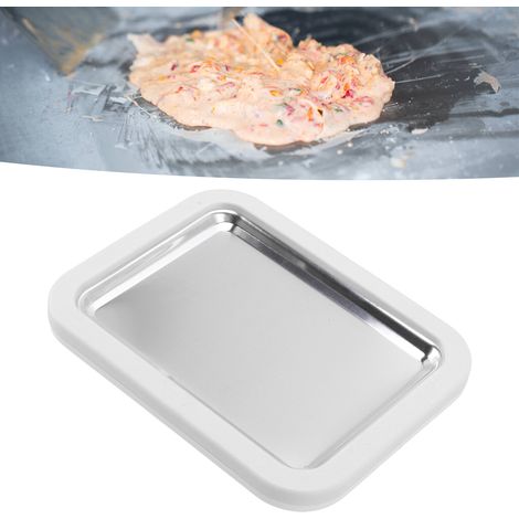 Machine à glace roulée artisanale en acier inoxydable, grande taille, sans branchement électrique, avec pelle en plastique blanche. (1/5)
