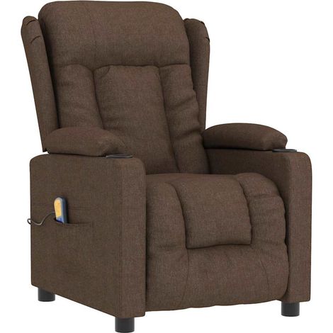 Sillón de masaje eléctrico tela marrón vidaXL (1/5)