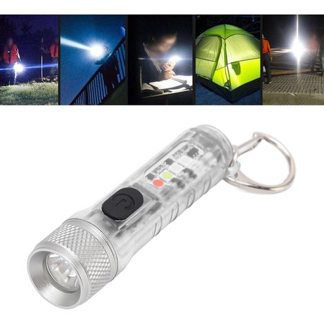 Lampe torche multifonctionnelle rechargeable par USB, haute intensité, ultra-lumineuse, longue portée, mini lampe torche LED portable d'extérieur, transparente. (1/5)