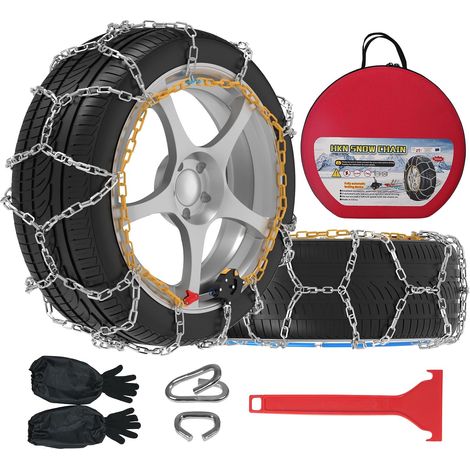 Chaine Neige Automatiques, 2 pièces x 12 mm, Installation Rapide en 1 Minute des Chaînes à Neige Avec Tendeur Automatique Pour Voiture (taille 110) (1/5)