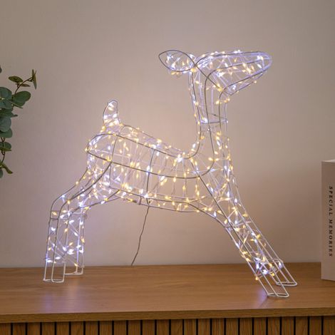 41cm Light Up Christmas Baby Reindeer with White & Twinkling LEDs (1/5)