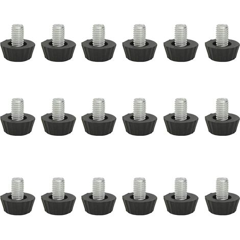 vidaXL Patas de mueble regulables M8 18 unidades negro (1/2)