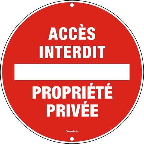Panneau Propriété Privée Metal Réfléchissant Rond Diamètre 300 mm, Panneau Accès Interdit Propriété Privée en Aluminium, Résistant aux Intempéries, Imperméable et Résistant aux UV, 1PC (1/5)