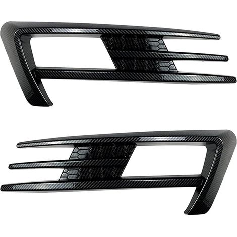 Adatto per griglia auto, fendinebbia per paraurti anteriore, tergicristallo per VW Golf 7 MK7 2014-2017, ABS nero lucido, 2 pezzi (fibra di carbonio)