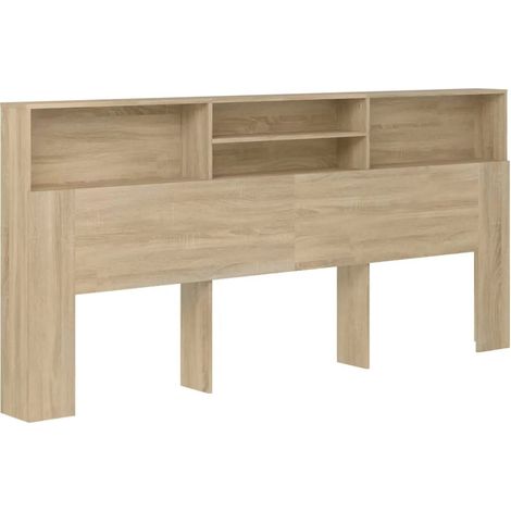 Armadio testata letto moderno pratico stoccaggio camera da letto 220 x 19 x 103 cm in legno ingegnerizzato rovere sonoma 020048013