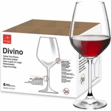 BORMIOLI copas divino vino rosso 53 cl , Caja 6 copas Divino vino blano 53 clFabricado en vidrio de alta calidadAptas para lavavajillasMedidas copa: 8,3 x 8,3 x 21,5 cm (1/3)