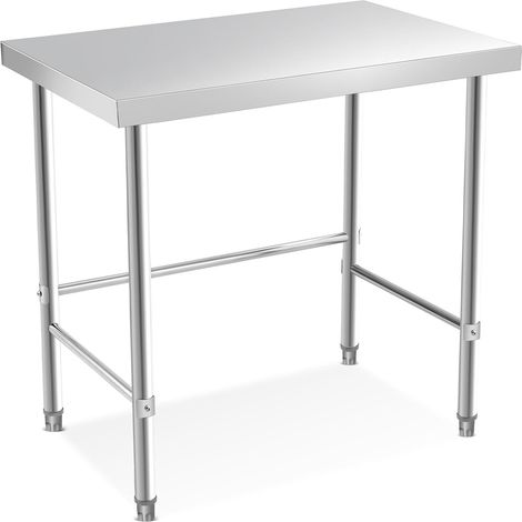 Table de Travail en Inox 91x61cm, Plan de Préparation à Base Ouverte pour Cuisine et Atelier (1/5)
