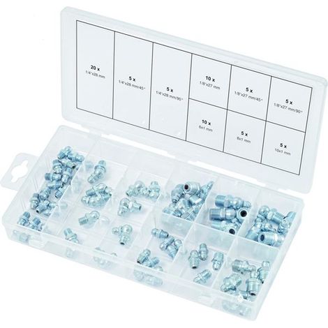 KS Tools Sortiment Schmiernippel, metrisch & Zoll, 70-tlg (1/5)