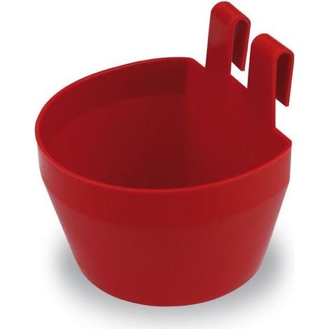 Mangeoire de cage GAUN rouge avec crochets 10,5 cm