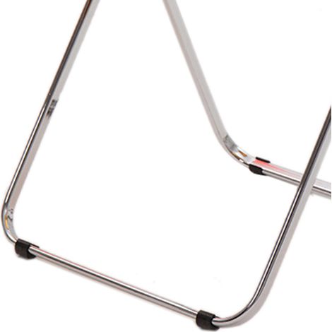 Acryl-Klappstuhl, Beine aus galvanisiertem Silber, Klappstuhl für Esszimmer, Bekleidungsgeschäft, Foto, Schminkhocker, Braun