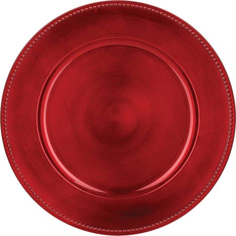 Platzteller Colorama de Noël D33cm rot - Rot mit grenze