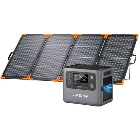 AFERIY Tragbarer Generator 2800W 1024Wh mit 200W faltbaren Solarpanels, mobile Batterie für Camping und Wohnmobile (1/5)
