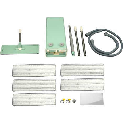 Système de Lavage Sol 2 en 1 - Balai Plat Rotatif Multifonction avec Seau, Microfibre Absorbante et Essorage Sans Contact, Idéal pour Tous Revêtements (1/5)