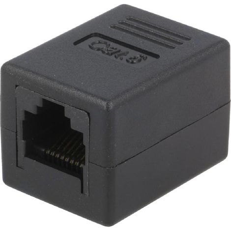 RJ45 femelle droit x2 Cat.6 - noir
