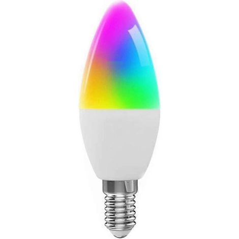 Ampoule connectée Tuya E14, intensité variable, cinq intensités, spirale, style bougie, WiFi RGB, télécommande et commande vocale, 7W (1/5)