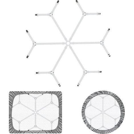 12-teiliges Bettlaken-Spannset, verstellbare Gummibänder mit verchromten Metallclips, für Matratzen und Bügelbretter (1/5)