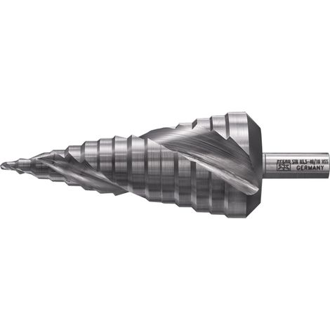 PFERD TOOLS Stufenbohrer HSS 15 Bohrstufen Ø 3,5-40 mm 3-Flächenschaft-Ø 10 mm, abgestimmt auf die gängigen Durchmesser von Kabelrohrverschraubungen