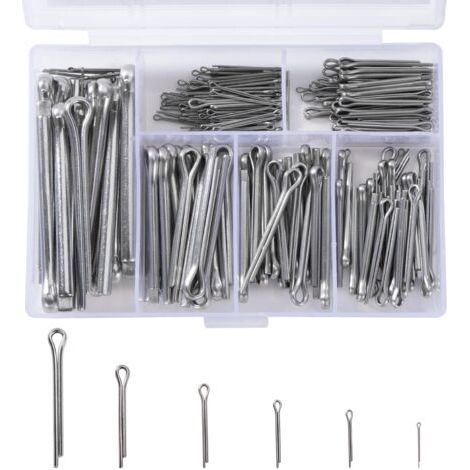 230 Pièces Goupilles Fendues en Acier Inoxydable M1 M2 M2.5 M3 M4 M5 Goupille de Retenue Assortiment Kit avec Boîte de Rangement