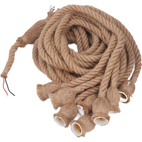 Suspension en corde de chanvre, 8 têtes, douilles E27/E26, 2 m, style rétro, kit d'éclairage suspendu pour bar, restaurant et maison, 100-240 V (1/5)