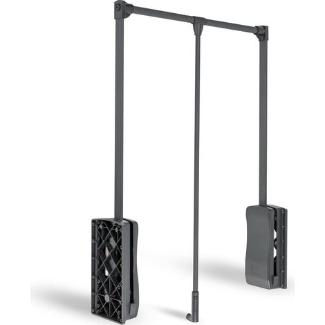Penderie Escamotable,Portant a Vetement Noir,Largeur 875×1200mm, H 875mm,Charge 8 kg,Barre de Penderie Acier, Plastique,pour Armoire de Rangement, Dressing Chambre Adulte