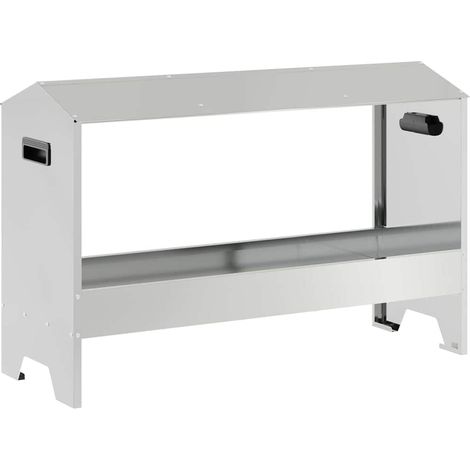 Chicken Feeding Trough Silver 81 x 32 x 53.5 cm vidaXL