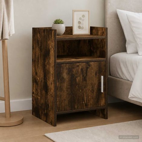 vidaXL Bedside Tables Smoked Oak 40 x 36 x 60 cm Engineered Wood (1/5)