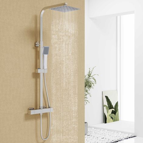 Colonne de douche élégante OCEAN- Ensemble de douche thermostatique- Barre réglable en hauteur- Set de pluie pour salle de bain (1/5)