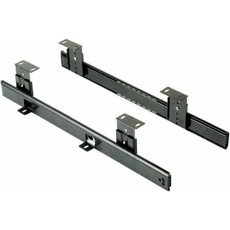 Schubladenschiene mit Kugellagern – Höhenverstellbar 55–90 mm – Schwarz verzinkter Stahl – Für Tastaturablage (1/5)