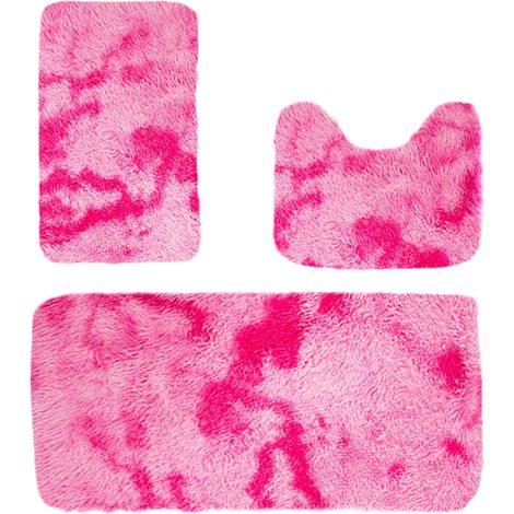 Tapis De Salle De Bain - Velours Polaire Et Mousse Mémoire - Non Glissant - Absorption D Eau - 40x38 cm 40x60 cm 40x80 cm - Lot De 3 (1/5)