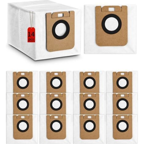 14 pièces Sacs à Poussière pour Robot,Adapté pour Dreame L10s Ultra / L10 Ultra / L20 Ultra/D10Plus,Sac à Poussière de Rechange de (1/5)