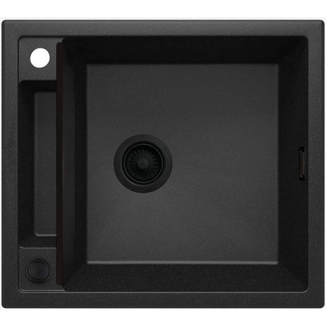 Lavello cucina in granito con 1 vasca 56x50 cm grafite metallizzata - Vora