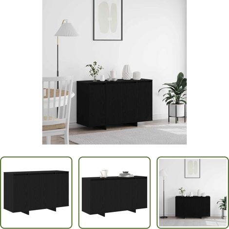 Rangement salon - Buffet Chêne noir 120 x 41 x 75 cm Bois d'ingénierie (1/5)