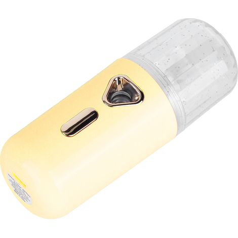 Mini humidificateur facial portable 30 ml, nano-atomisation, rechargeable par USB, brumisateur pour le visage, jaune (1/5)