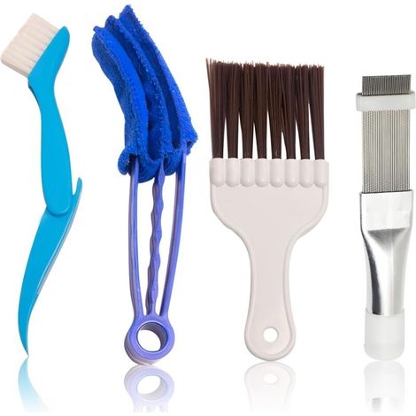 4-Piece Fin Cleaning Brush Set, Condenser Combs, Air Conditioner Condenser Fin Comb, Lamella Comb Cleaning Kit (1/4)
