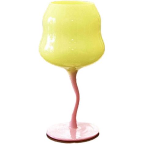 Weinglas, Kelch, Cocktailglas, einzigartige farbige Gläser, Rotweinkelche, Martini-Kelch für Bars, Jubiläen, Hauspartys-Yellow (1/5)