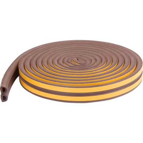 Bande d'étanchéité porte et fenêtre 6M, joint coupe-vent isolation thermique type D noir (1/5)
