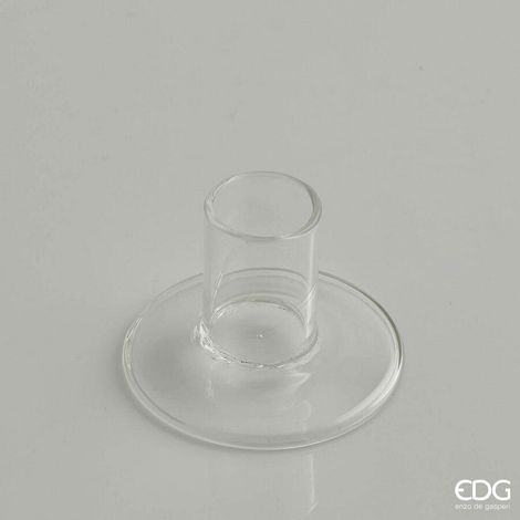 EDG Enzo De Gasperi Portacandela Base H 5 Cm D 7 Cm Vetro Natural Trasparente