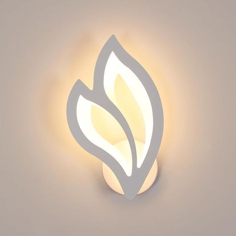 Applique murale LED d'intérieur, 13W 1500LM, applique murale florale moderne et créative en acrylique, lumière blanc chaud 3000K, convient aux chambres, salons, couloirs, etc., blanc. (1/5)