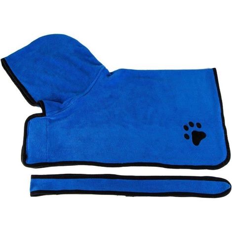 Serviette de bain pour chien avec sangle réglable, microfibre à séchage rapide, absorbante (1/5)