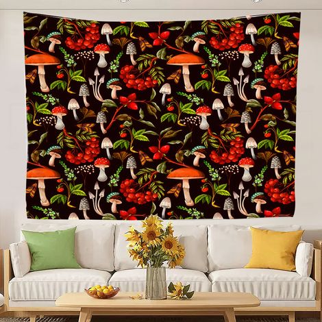 Tapisseries tendance vintage - Décoration murale pour chambre, salon ou rideau de porte 100x75cm (1/5)
