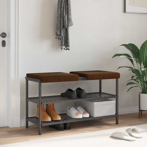 Cuscino per panchina 2 pz Tessuto scamosciato sintetico Marrone vidaXL