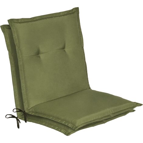 Lot de 2 coussins pour chaises de jardin à dossier bas Loft NL, 100 x 50 x 6 cm, vert olive (1/5)