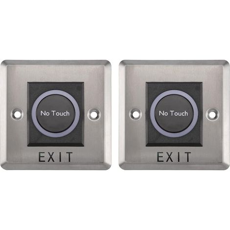 2X Capteur Infrarouge Interrupteur Aucun Contact Sans Contact Interrupteurs Bouton de Sortie Du DéClencheur de Porte Avec Indication DEL (1/4)