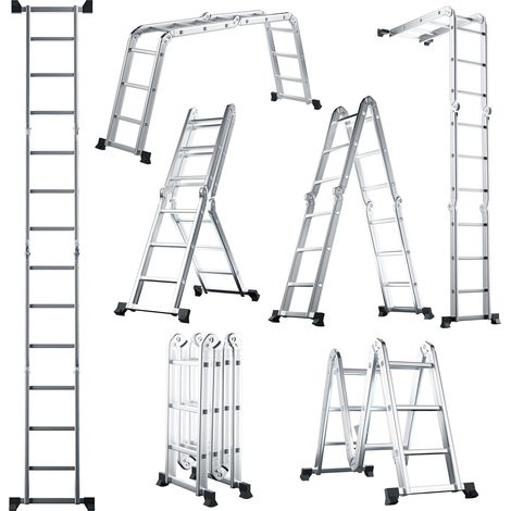 Échelle en aluminium pliante 7 en 1 avec marchepied antidérapant (1/5)