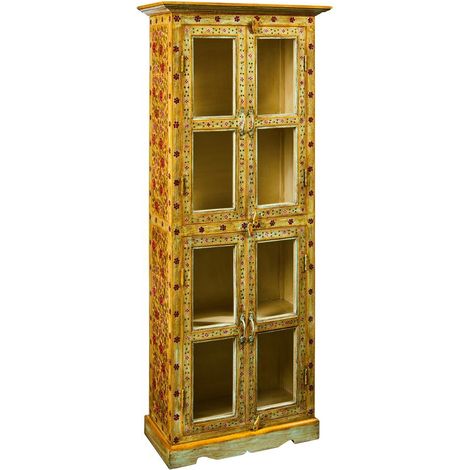 Vetrina 4 sportelli in legno mango multicolore stile vintage Frida (1/4)